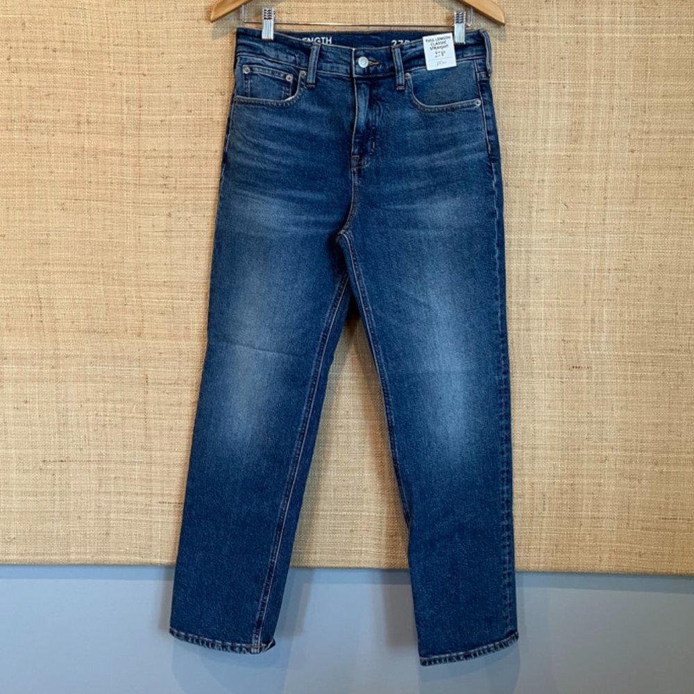 J. Crew Women's Straight Leg Jeans in Dark Blue Wash